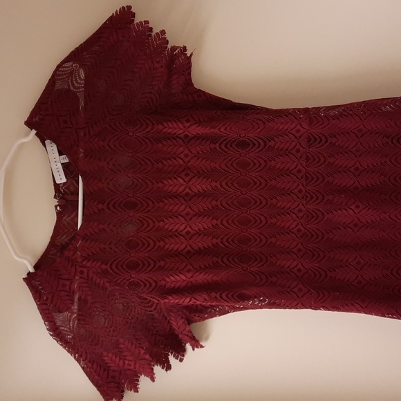 Revolve Endless Rose Ruby Red Lace Dress - Picture 10 of 17